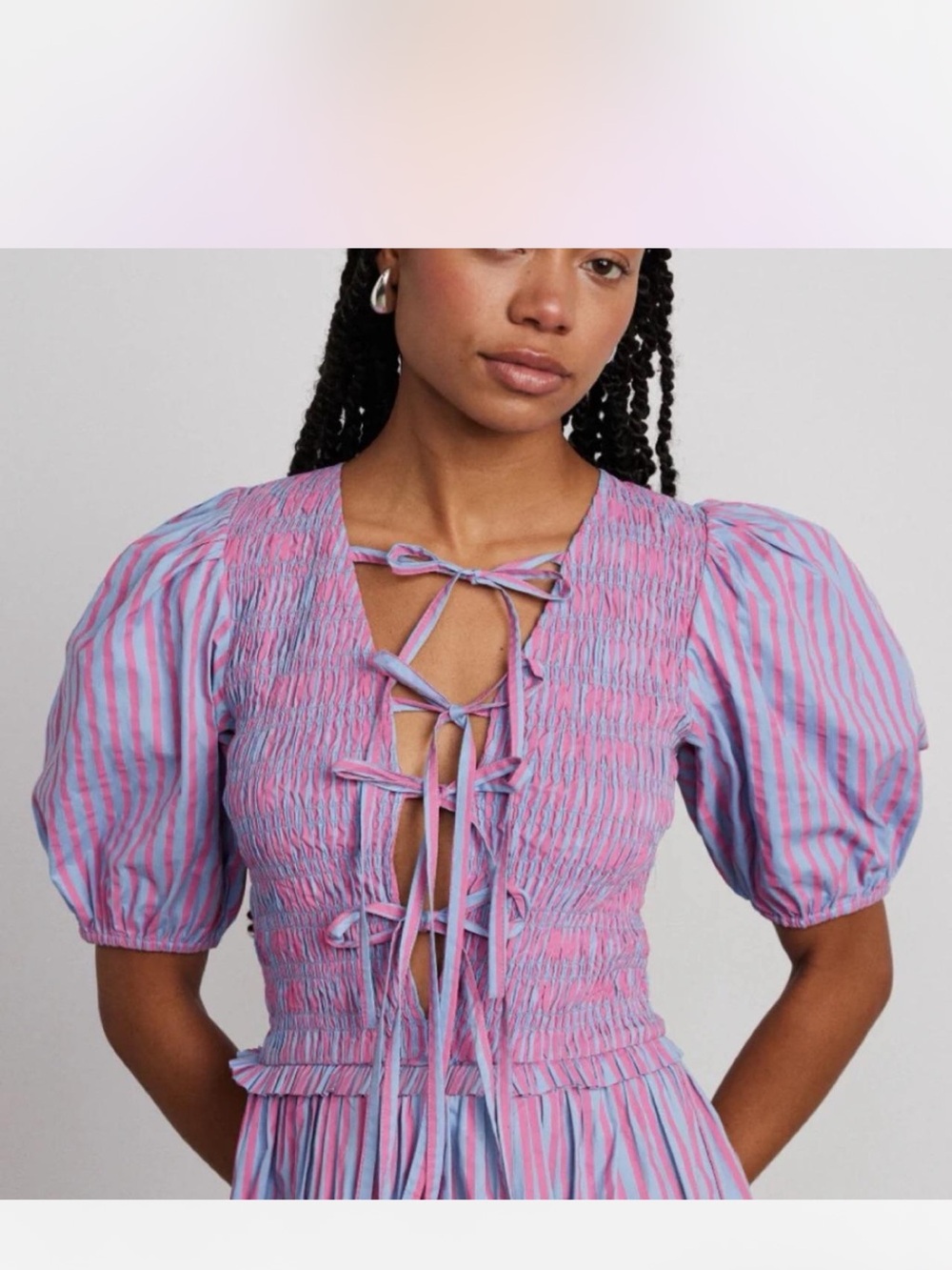Damson Madder Bluebelle Shirred Mini Dress